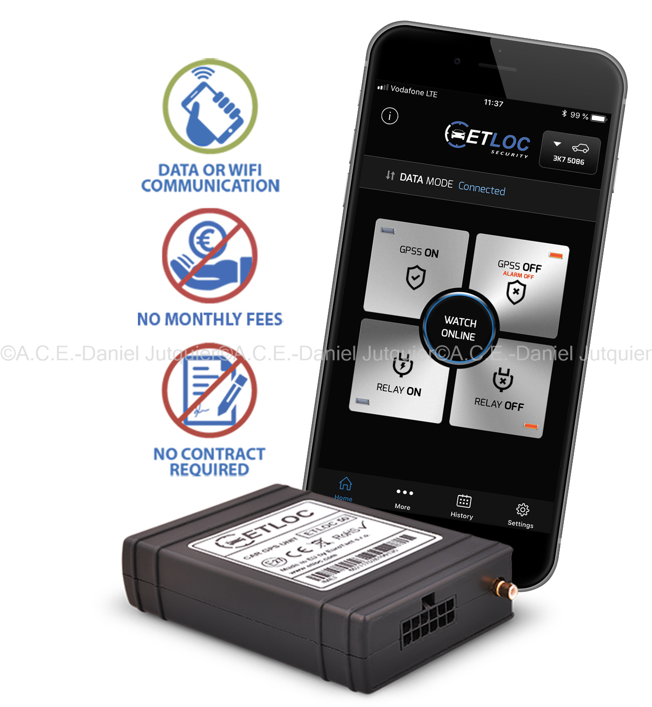 Handy Applikation für GPS Fahrzeug-Sicherheitssystem Etloc 50s,aceurope.at